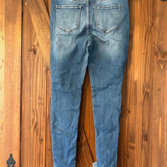 High Rise Blue Distressed Jeans - Picture 2 of 4